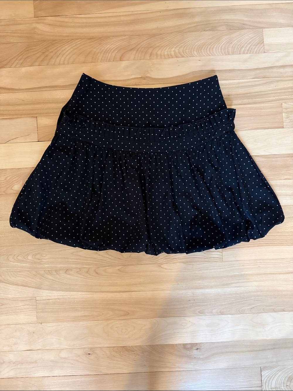 Black Polka Dot Bubble Hem Skirt - Classic Women's Skirt